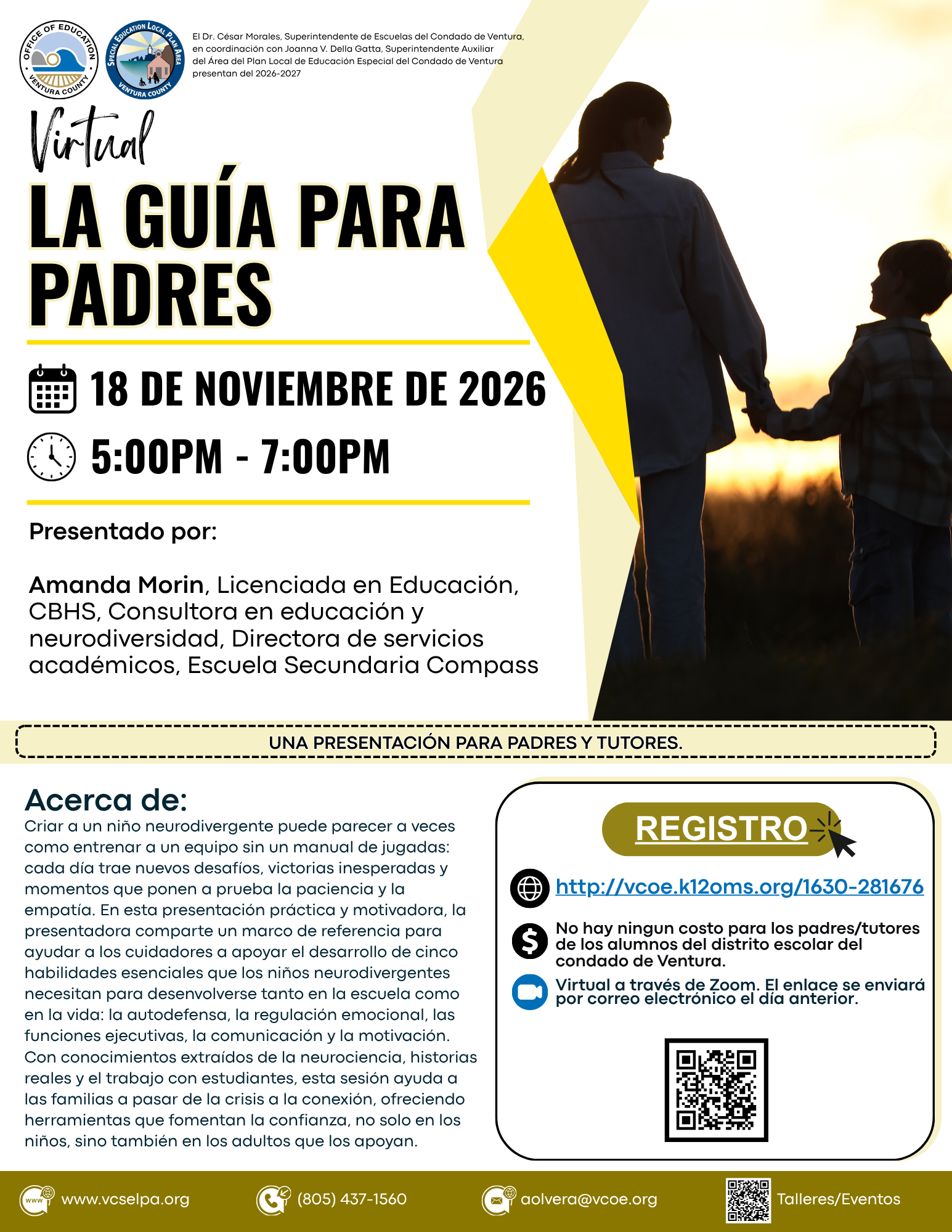 Flyer for The Parenting Playbook in spanish